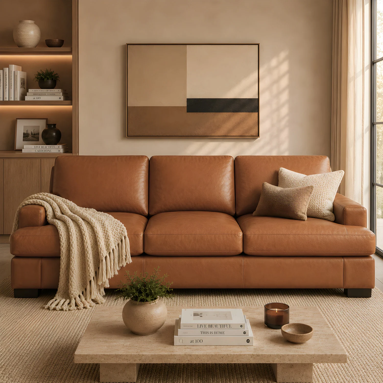 Genuine leather sofa with solid wood legs — New Britain CT